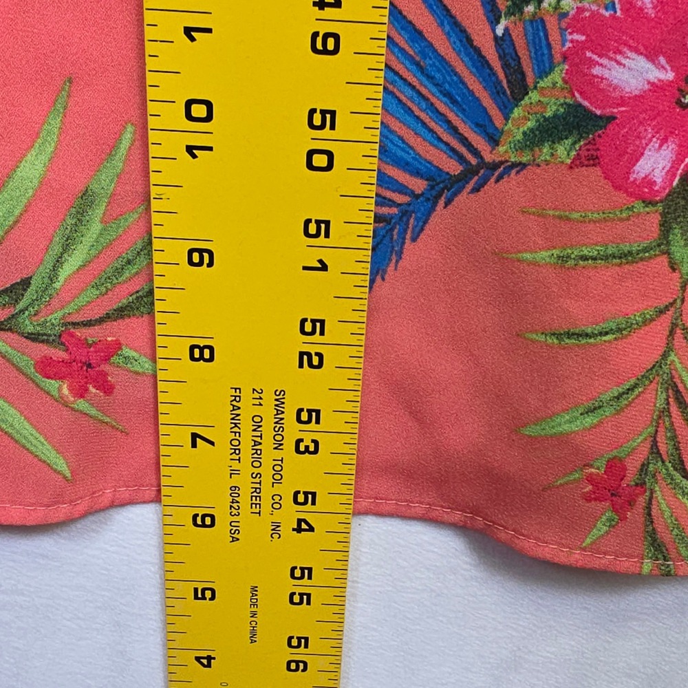 She + Sky Maxi Dress Womens S Coral Tropical Floral Resort Vacation Boho Flowy - Picture 5 of 15